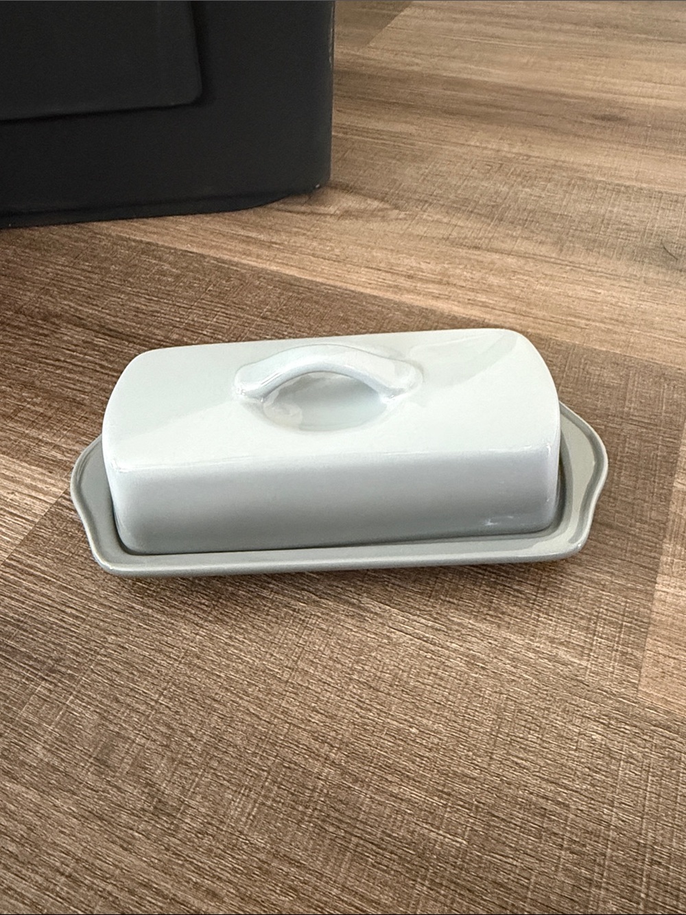 Ceramic dusty blue Butter Dish with Lid - Classic Home Kitchen Accessory
